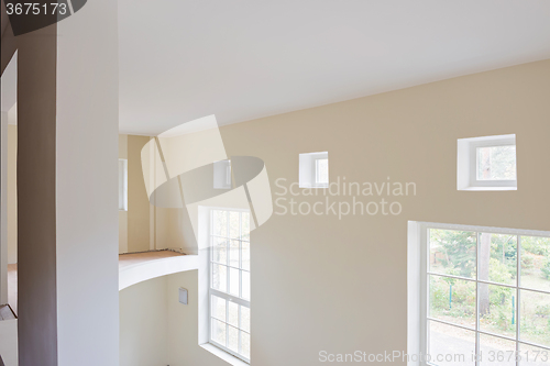 Image of Unfinished construction interior of living room 