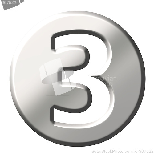 Image of 3D Steel Number 3