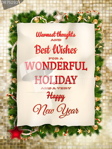 Image of Christmas greeting card. EPS 10
