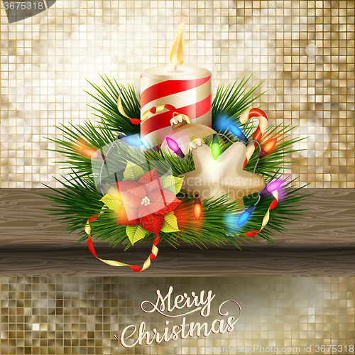 Image of Christmas greeting card. EPS 10