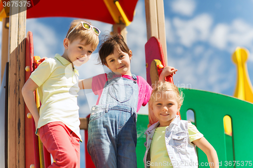 Image of group of happy kids on children playground