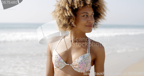 Image of Happy Smiling Woman On The Beach