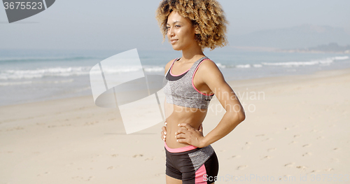 Image of A Young Girl At The Beach.