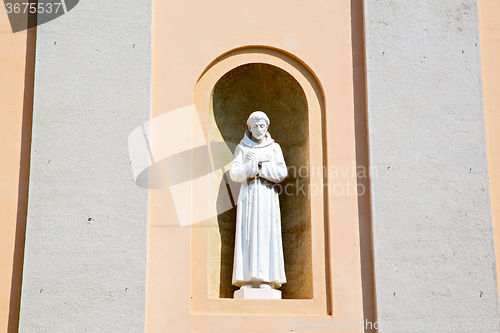 Image of marble old historical  milan and statue