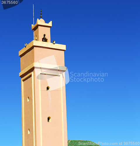 Image of in maroc africa minaret and the blue sky
