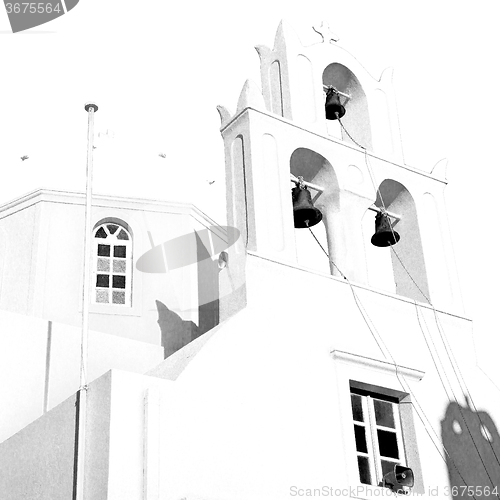 Image of in santorini greece old construction and the sky