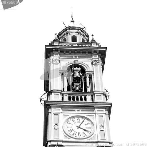 Image of monument  clock tower in italy europe old  stone and bell