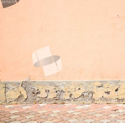 Image of  cracked  step   brick in  italy old wall and texture material t