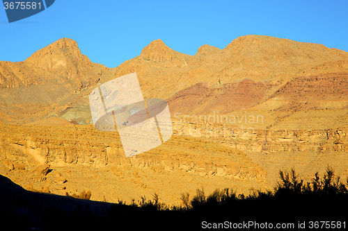 Image of in   africa morocco the atlas valley  ground isolated hill