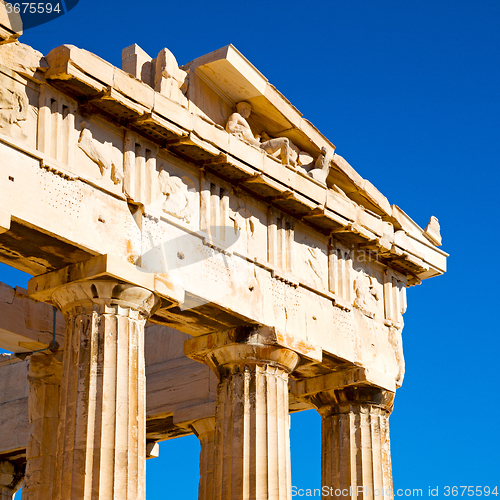 Image of in greece the old architecture and historical place parthenon at