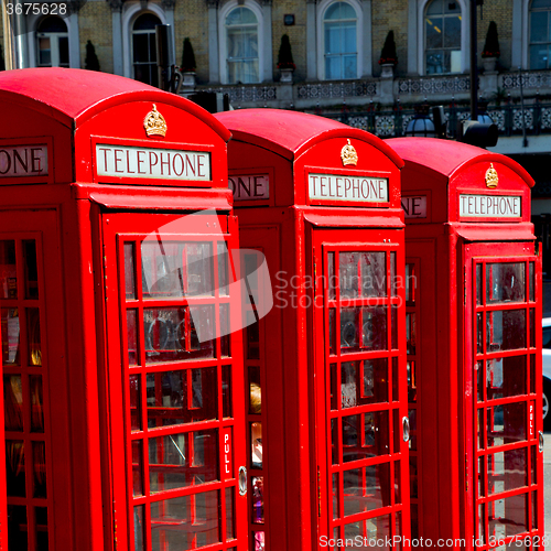 Image of telephone in england london obsolete box classic british icon