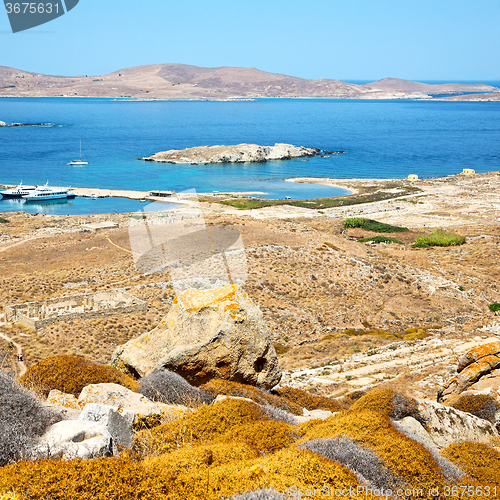 Image of temple  in delos greece the historycal acropolis and old ruin si