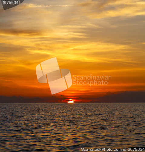 Image of sunrise boat  and sea in thailand kho   south china sea