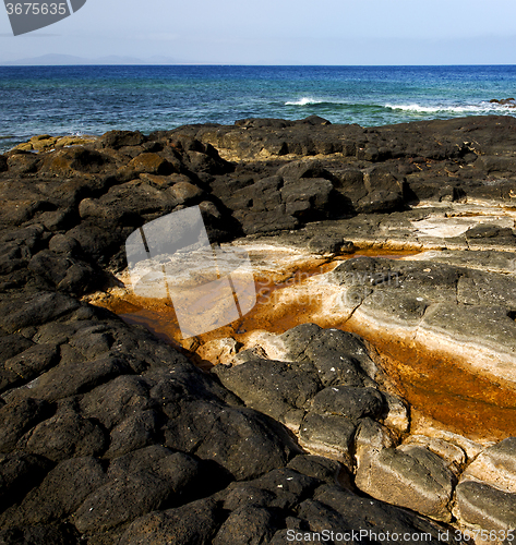 Image of landscape rock stone in lanzarote spain isle 