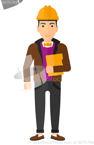 Image of Man holding tablet.