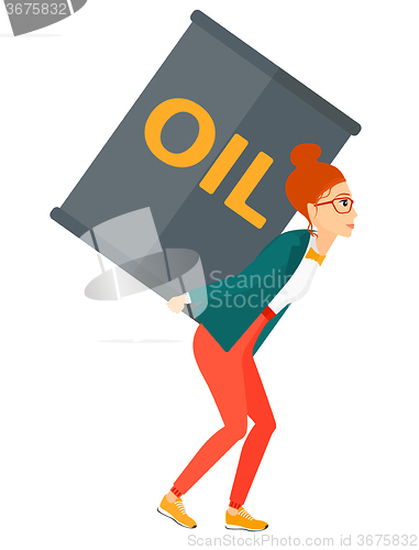 Image of Woman with oil can.