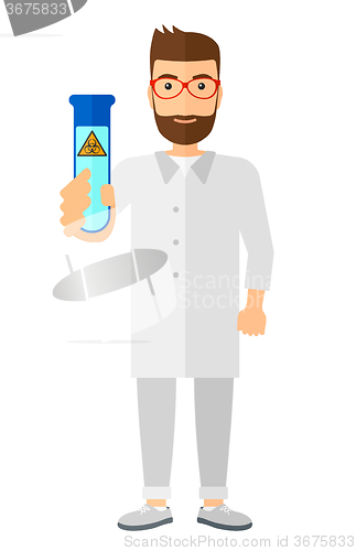 Image of Laboratory assistant with test tube.