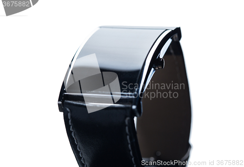 Image of close up of black smart watch