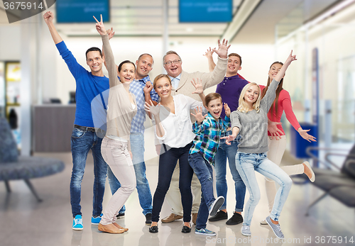 Image of group of smiling people having fun