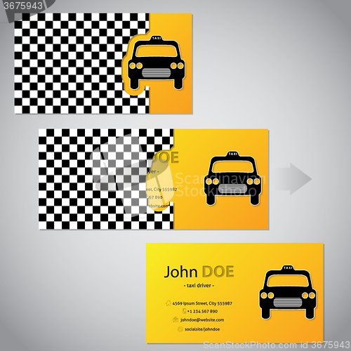 Image of Two piece taxi business card with cab