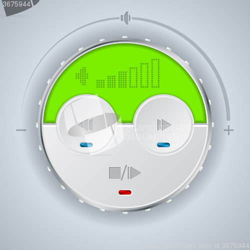 Image of Compact car audio player with green lcd
