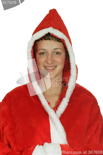 Image of Friendly santa girl
