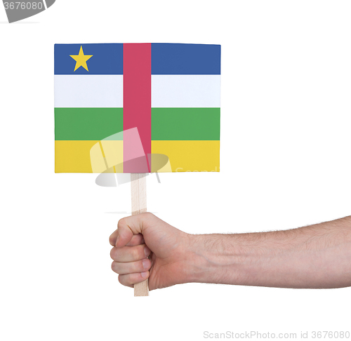 Image of Hand holding small card - Flag of Central African Republic