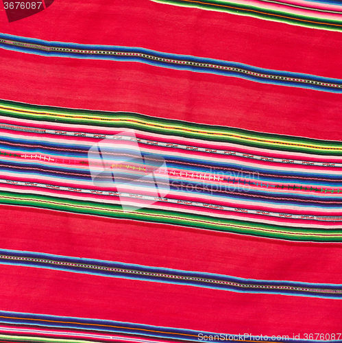 Image of Closeup of a tablecloth made of linen