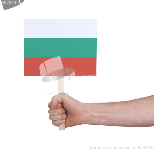 Image of Hand holding small card - Flag of Bulgaria