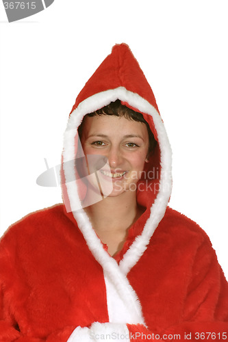 Image of Loughing santa girl