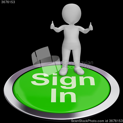 Image of Sign In Button Shows Website Logins And Signin