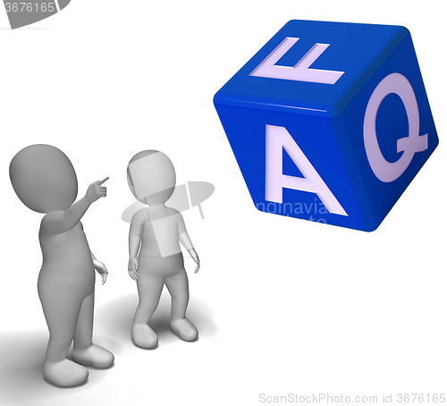 Image of Faq Dice Showing Symbol For Information Or Assisting