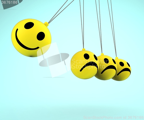 Image of Happy And Sad Smileys Showing Emotions