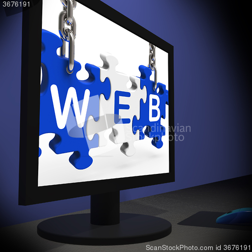 Image of Web On Monitor Shows Online Searching