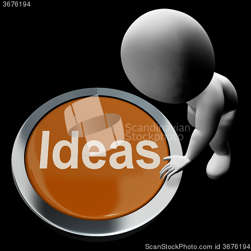 Image of Ideas Button Means Improvement Concept Or Creativity
