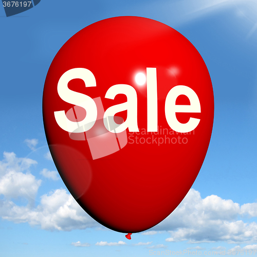 Image of Sale Balloon Shows Discount and Offers in Selling