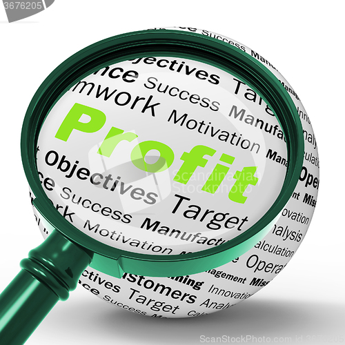 Image of Profit Magnifier Definition Means Company Growth Or Performance