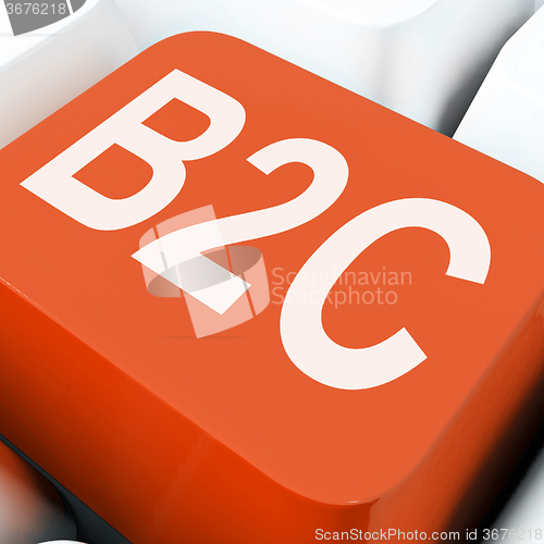 Image of B2c Key Means Business To Consumer Selling Or Buying\r