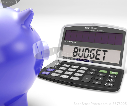 Image of Budget Calculator Shows Spending And Costs Management