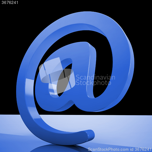 Image of At Sign Mean Email Correspondence on Web