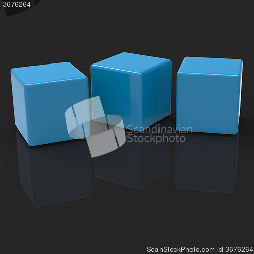 Image of Three Blank Blocks Show Copyspace For 3 Letter Word