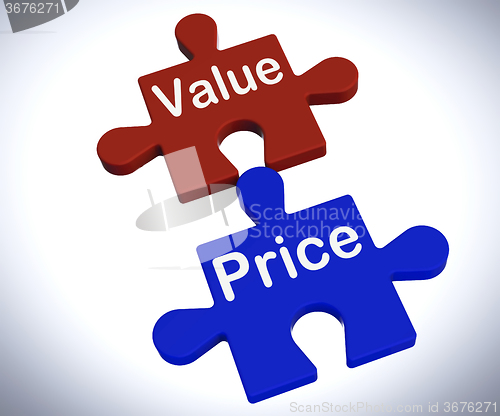 Image of Value Price Puzzle Shows Worth And Cost Of Product