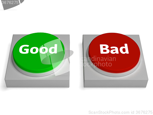 Image of Good Bad Buttons Shows Approved Or Refuse