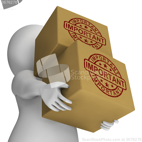 Image of Important Stamp On Boxes Shows Critical Delivery