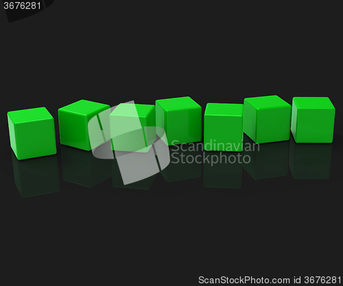 Image of Seven Blank Blocks Show Copyspace For 7 Letter Word