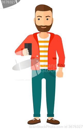 Image of Man making selfie.