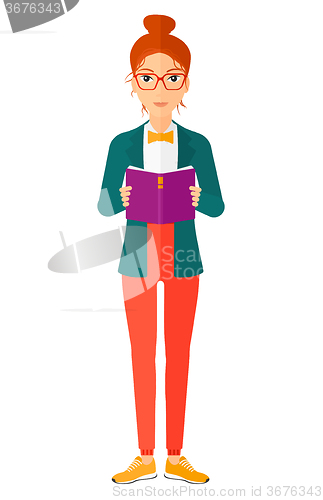 Image of Woman reading book.