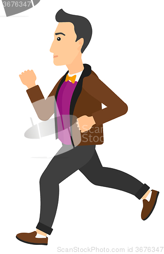 Image of Happy man jogging.