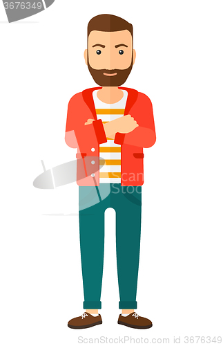 Image of Happy man with crossed arms.