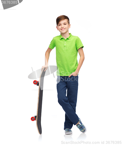 Image of happy boy with skateboard